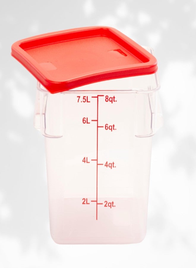 FSE Square Food Container, 8 Quart, Polycarbonate, Reusable, Clear, NSF, (LID SOLD SEPARATELY) - Image 4