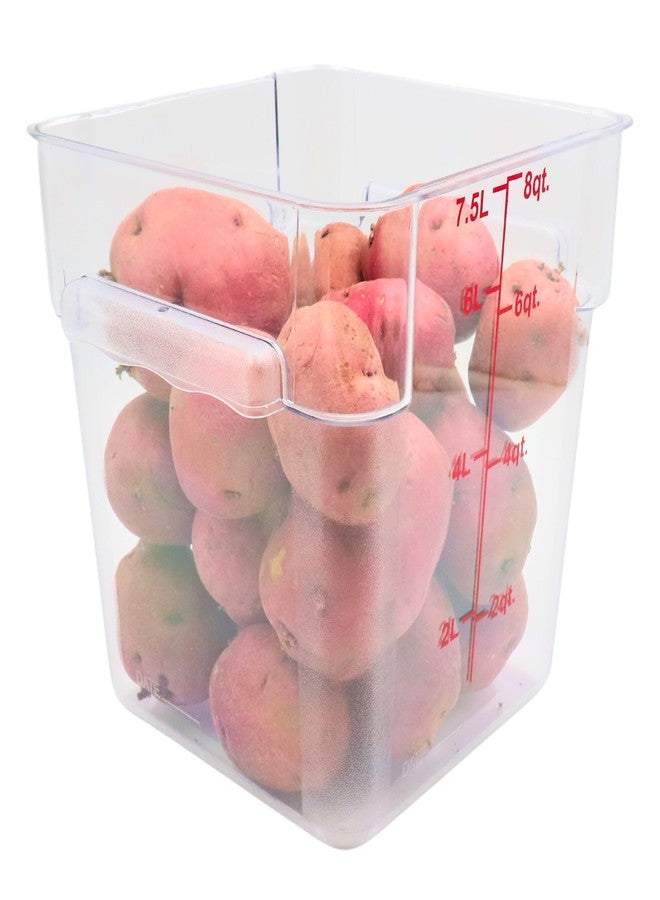 FSE Square Food Container, 8 Quart, Polycarbonate, Reusable, Clear, NSF, (LID SOLD SEPARATELY) - Image 1