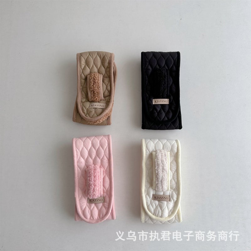 Ins South Korea Western Style Solid Color Quilted Plaid Warm Boys And Girls Scarf Baby All-Match Out Scarf Fashion - Image 4
