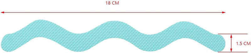 klarako 24pcs Wavy Pattern Blue Transparent Nonslip Stickers 1.3x18cm Anti Slip Shower Stickers with Scraper for Bathtub, Tile, Wood Floor - Image 2
