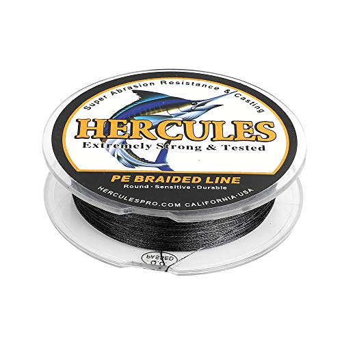 HERCULES Super Strong 100M 109 Yards Braided Fishing Line 60 LB Test for Saltwater Freshwater PE Braid Fish Lines 4 Strands - Black, 60LB (27.2KG), 0.40MM - Image 4