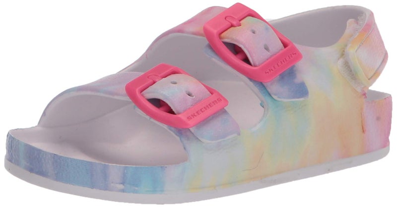 Skechers Girl's Foamies Lil Cali Blast - Lil Summer D Slide Sandal, Multi, 5 Toddler - Image 2