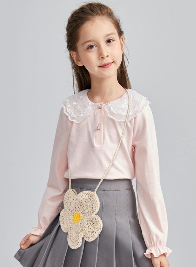 Minache Women Mini Flower Cotton Crochet Crossbody Shoulder Bag Handbag Coin Purse - Image 2