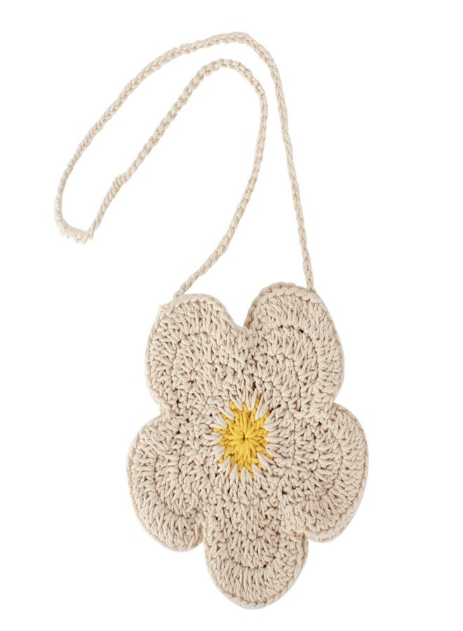 Minache Women Mini Flower Cotton Crochet Crossbody Shoulder Bag Handbag Coin Purse - Image 1