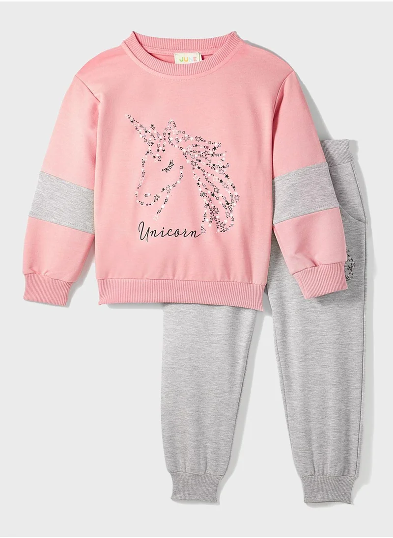 JUNE Star Unicorn Printed Tracksuit