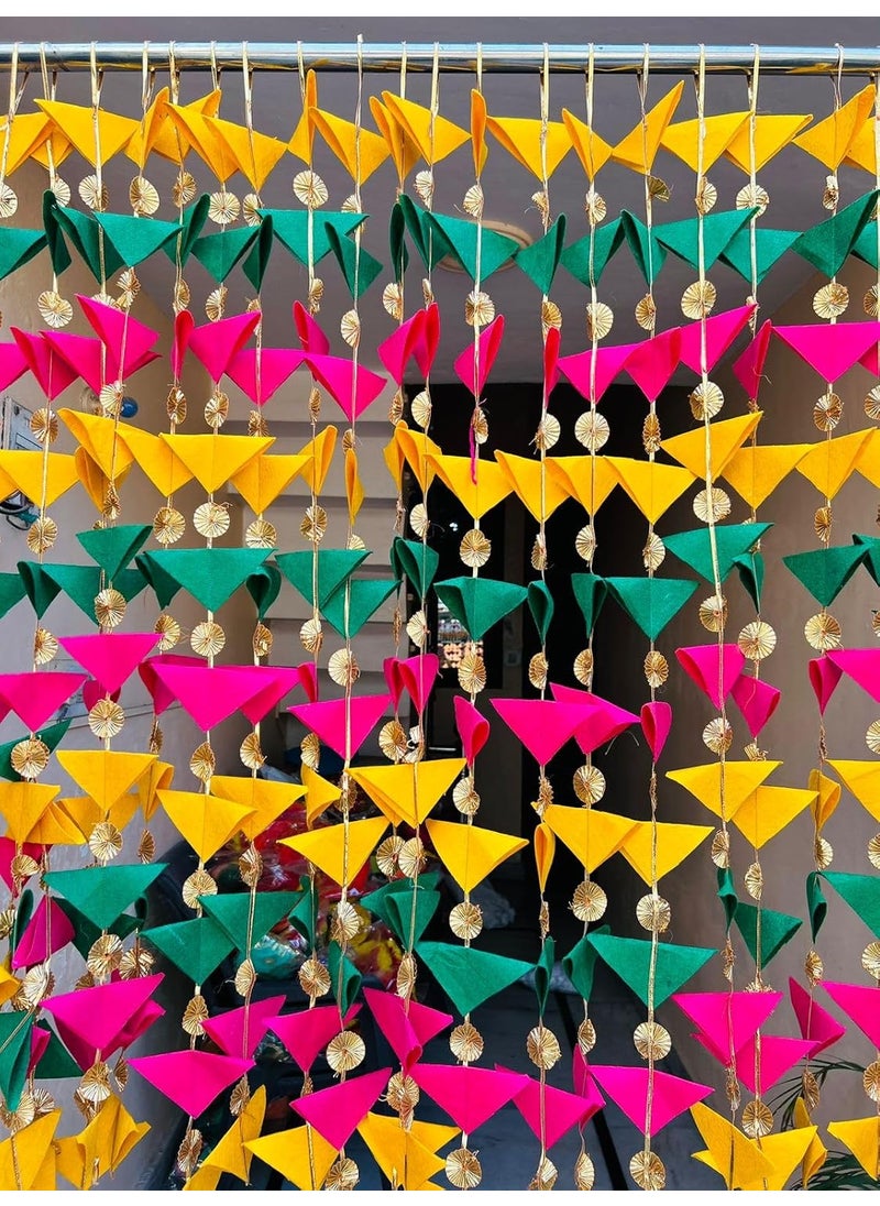 CRAFTOMANIC Craftomanic Decorative Triangle Gotta Tikki Tassel Felt Strings 45 Foot Hanging for Mehndi Haldi Wedding Party DcorBackdrops Home Dcor Color Theme Party Festivals  - Image 2
