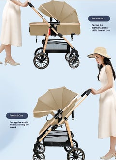 Baby Stroller, Portable And Foldable Travel Stroller For Baby Newborn, Lightweight Pram With Detachable Table And Bassinet 747-9 Khaki - pzsku/Z272630520A90BC80AEC3Z/45/_/1735890683/0dd552fb-f74c-4ceb-95d0-926a1706243e