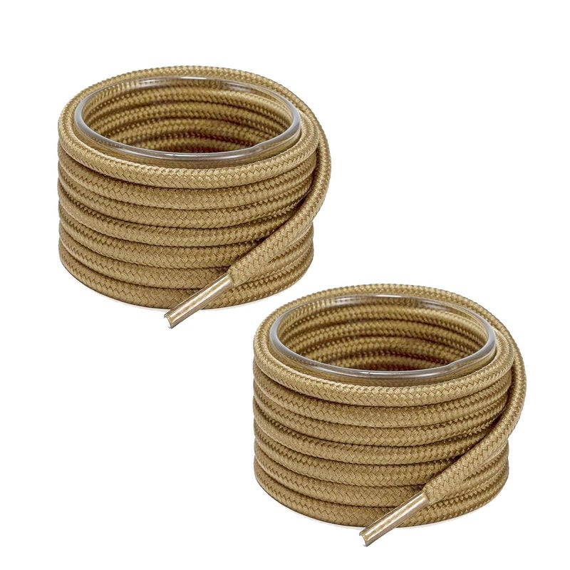 XERUS shoelace Round Camel Tan color Shoe laces pack of 2pair for Tan Hiking Boots Sports Men & Women Shoe Care & Accessories 150cm(7-8pair holes) - Image 1