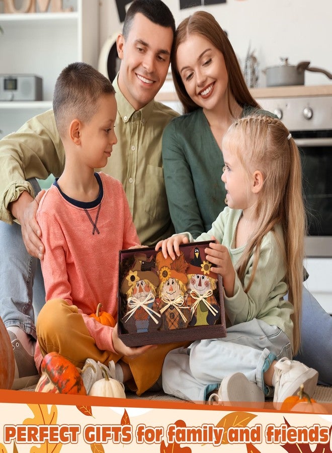 فيرايكل مجموعة فيرايكل المكونة من 3 قطع لتزيين عيد الشكر، تتضمن فزاعة، ديكور خريفي، لافتة ريفية، صينية متعددة الطبقات، قطع مركزية للطاولة، يقطينة وديك رومي قائم، لافتة خشبية للمنزل والمطبخ (فزاعة). - Image 4