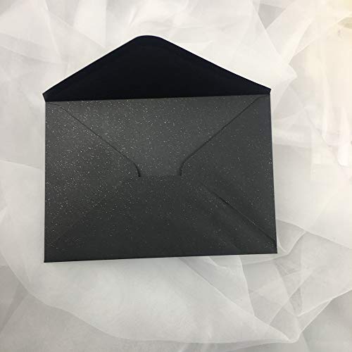 Lucky Star 25 PCS Pearl Black A7 Envelopes,5.35 x 7.7 inches, Perfect for 5x7 Weddings Invitation Cards,Birthday Greeting RSVP Invite - Image 4