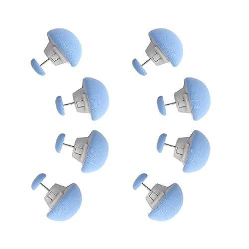 SHFTI - Mushroom Quilt Fixing Clips - Duvet Cover Holder with Buttons - Non-Slip Blanket Pins - Durable Cotton Design - Easy Install & Remove - for Quilts, Sheets, Curtains, Towels, 8 Pack (Blue) - Image 1