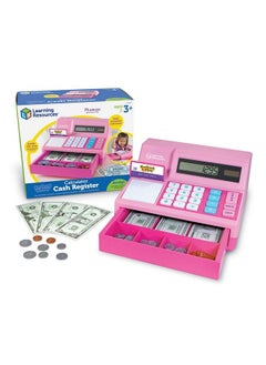 Learning Resources Pretend & Play Calculator Cash Register Pink 73 Pieces Ages 3+ Cash Register For Kids Play Money For Kids Toddlers Toys Toy Register  - Image 2