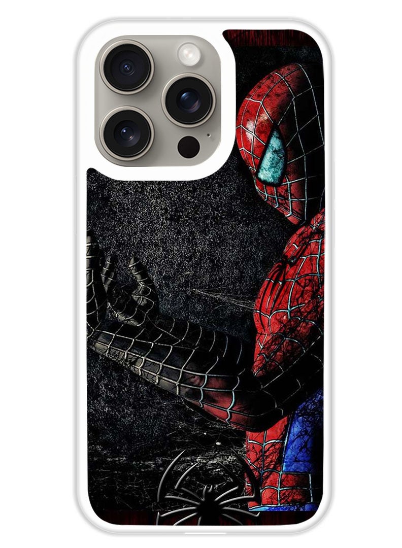 Theodor Protective Case Cover For APPLE IPHONE 15 Pro Spider Man (White Bumper) - Image 1