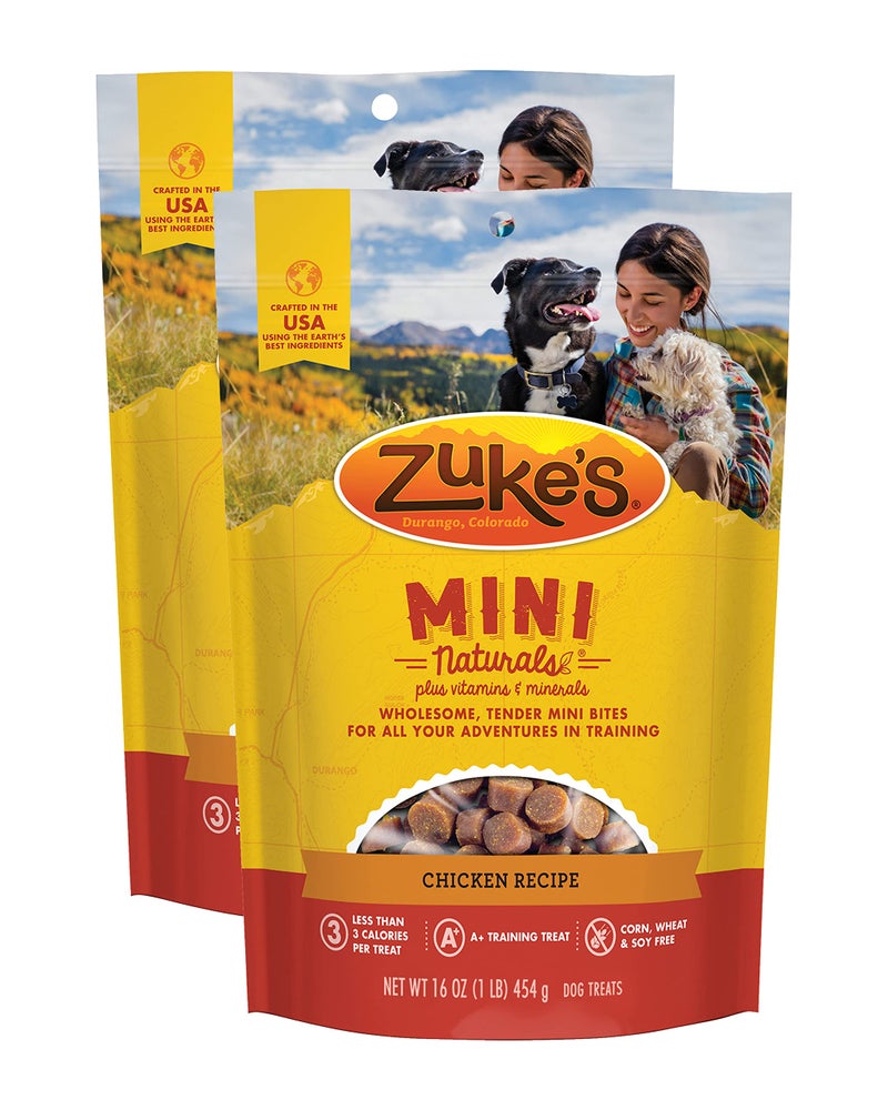 Zuke's Mini Naturals Dog Training Treats, Soft Mini Dog Treats with Vitamins & Minerals, Made for All Breed Sizes Chicken, 16 Ounce (Pack of 2) - Image 1