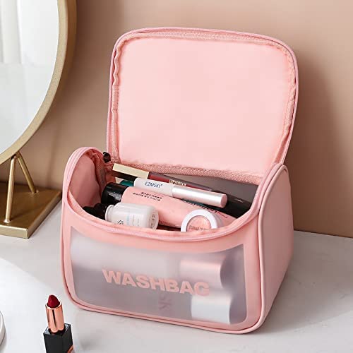 Jig-Tik Travel Toiletry Wash Bag | Waterproof Cosmetic Organizer with Transparent Front | Portable Makeup Storage Bag with Handle & Zipper for Women & Girls - Image 2