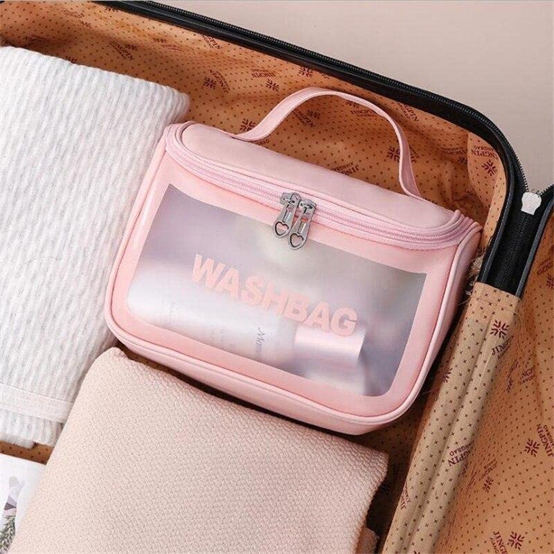 Jig-Tik Travel Toiletry Wash Bag | Waterproof Cosmetic Organizer with Transparent Front | Portable Makeup Storage Bag with Handle & Zipper for Women & Girls - Image 4