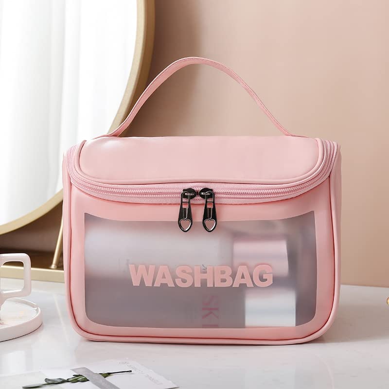 Jig-Tik Travel Toiletry Wash Bag | Waterproof Cosmetic Organizer with Transparent Front | Portable Makeup Storage Bag with Handle & Zipper for Women & Girls - Image 5