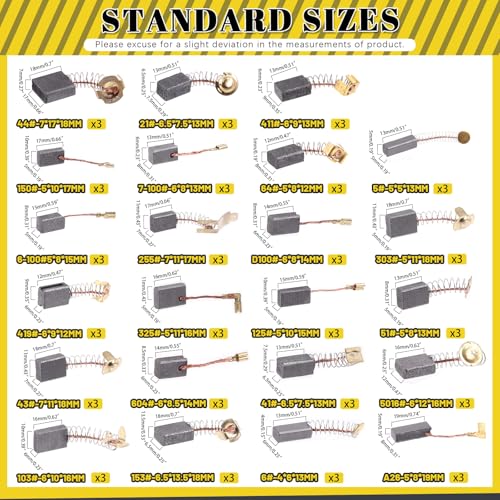 Mardatt 69Pcs 23 Sizes Electric Motor Carbon Brushes Replacement for Repair Power Tools and Motors Part - Image 3