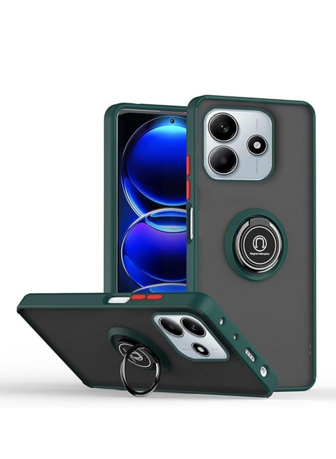 BORTONY Xiaomi Redmi Note 14 5G Case Cover Magnetic Car Mount Holder Case Rotational Metal Ring Grip Kickstand Cover Shockproof TPU Bumper for Redmi Note 14 5G - Image 1