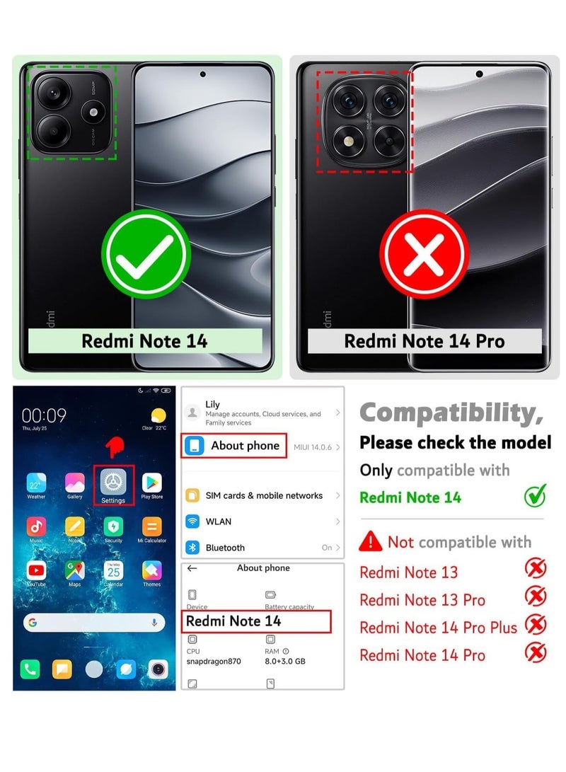 BORTONY Xiaomi Redmi Note 14 5G Case Cover Magnetic Car Mount Holder Case Rotational Metal Ring Grip Kickstand Cover Shockproof TPU Bumper for Redmi Note 14 5G - Image 2