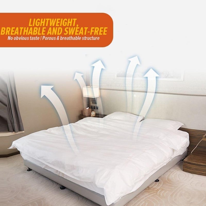 WROPZO Disposable Travel Bedding Set, Fitted Sheet with Quilt Cover and Pillowcase, Hotel Hospital Use, Pack of 4 Pieces - Image 4