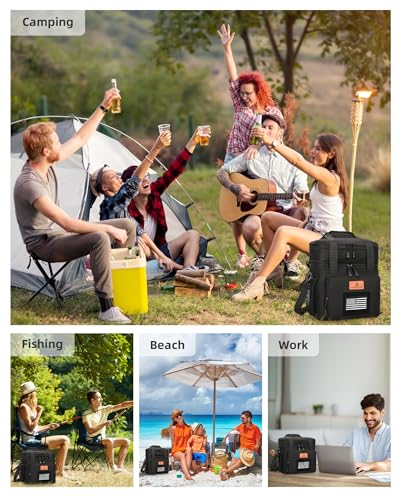 HSHRISH Expandable Lunch Box, Double Deck Large Insulated Lunch Bag for Men, Durable Leakproof Cooler Bag for Men Work Shift Outdoor Trips, 20 Can/15 L, Black - Image 5