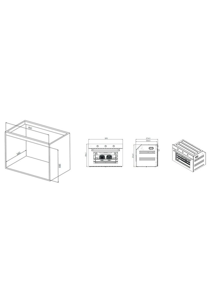 كومتيل فرن بلت ان كهرباء كومتيل 90 سم 8 وظائف اسود (تركي) A9-SF3(MT)-B - Image 2