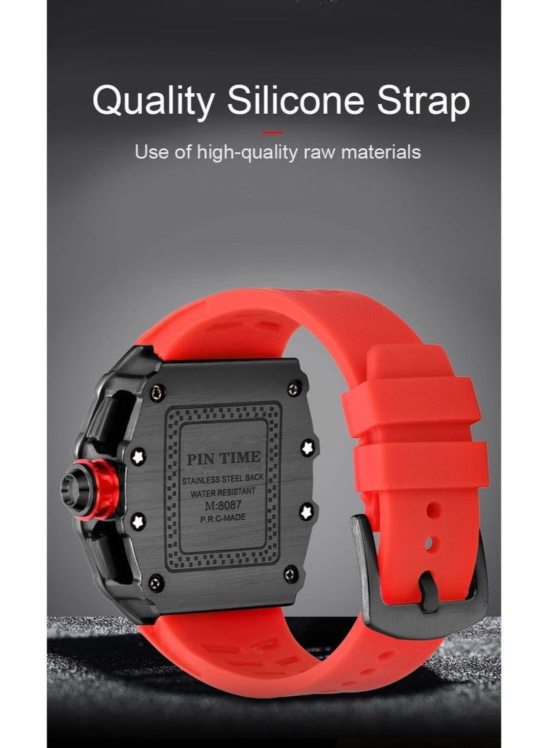 PINTIME Fashion Mens Watch Hallow Punk Chronograph Sports Wristwatch Luxury Designer Mens Watch - Image 3