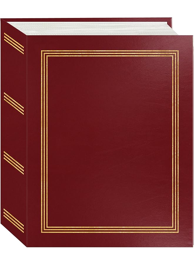 ألبوم صور بورغندي أحمر A4-100، 100 جيب 4"X6"