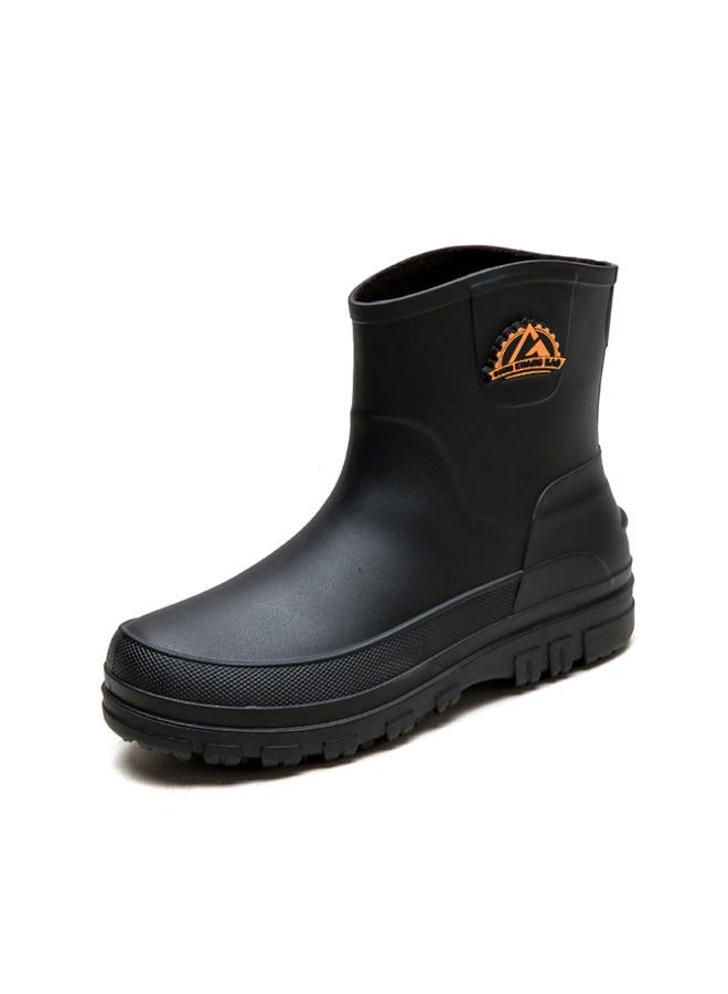 IQAXC Waterproof Garden Rain Boots for Men Breathable Lightweight Mid Calf Deck Fishing Outdoor Slip Resistant Shoes, Low-cut Black, 10 Women/8.5 Men - Image 1
