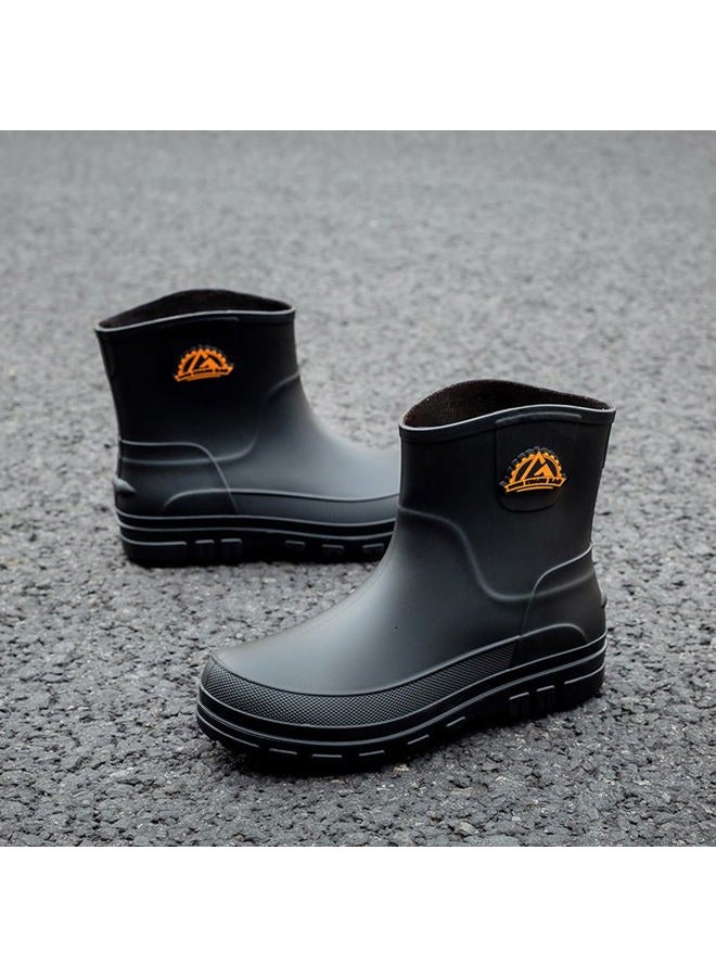 IQAXC Waterproof Garden Rain Boots for Men Breathable Lightweight Mid Calf Deck Fishing Outdoor Slip Resistant Shoes, Low-cut Black, 10 Women/8.5 Men - Image 5