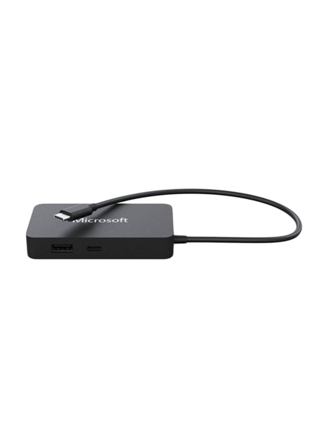 موزع بمنفذ USB-C مناسب للسفر أسود