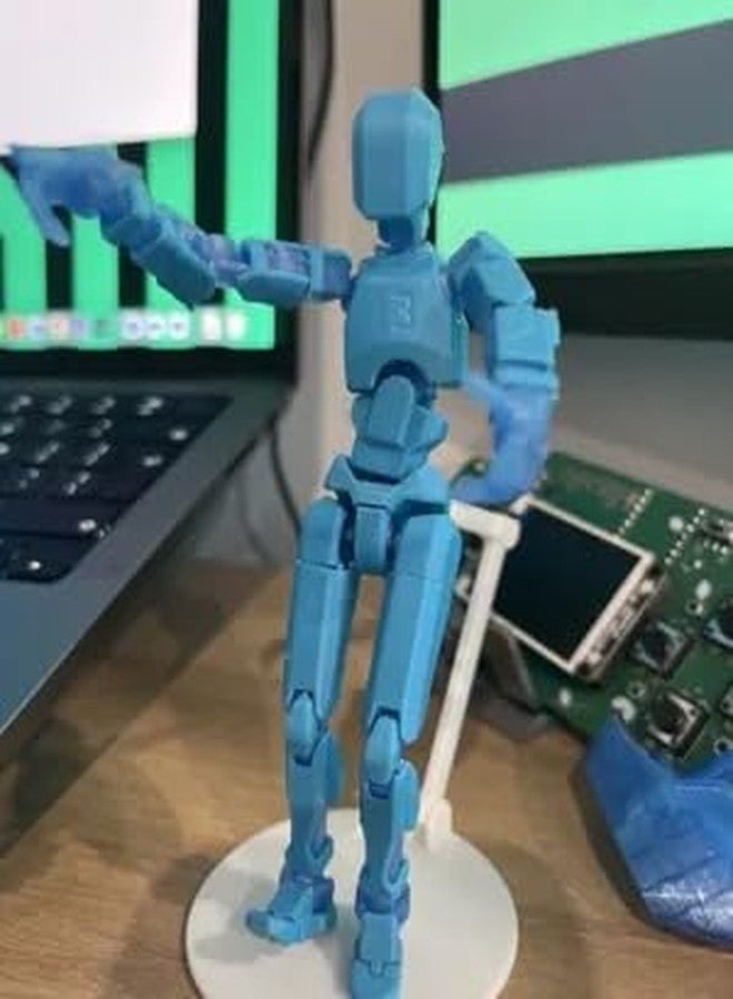 Beoals Robot Assemble,Lucky Robot 13 Action Figure, Creative 3D Printed Action Figure, Multi Jointed Action Figures Desktop Decorations for Kids Adult (Pack of-1) (Blue) - Image 3