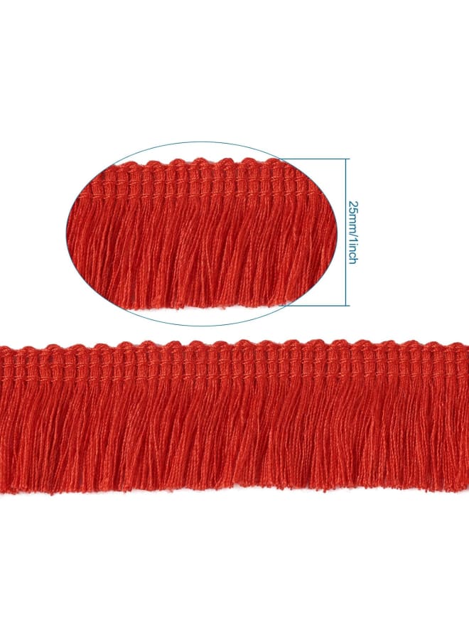 27 Yards 25mm Polyester Fringe Trim 1 Inch Fabric Lace Trim Tassel DarkRed for Sewing Craft Dress Clothing Decoration - Image 2