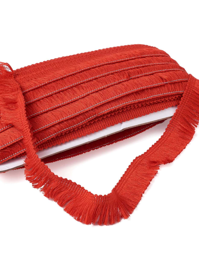 27 Yards 25mm Polyester Fringe Trim 1 Inch Fabric Lace Trim Tassel DarkRed for Sewing Craft Dress Clothing Decoration - Image 4