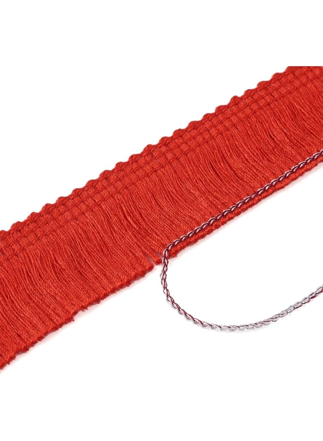 27 Yards 25mm Polyester Fringe Trim 1 Inch Fabric Lace Trim Tassel DarkRed for Sewing Craft Dress Clothing Decoration - Image 3