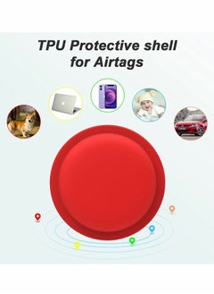Y&D AirTag Case, Holder, Accessories, Silicone Pasteable, Waterproof-Anti-Scratch Sticker Hidden Location Tracker, Air Tag Holder for Kids, Apple Airtag, 2 Packs (Red)  - Image 3