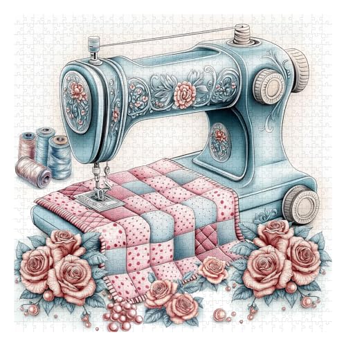 PPuzzling Vintage Sewing Machine Puzzles for Adults 1000 Pieces Retro Flower Jigsaw Puzzles Challenging Rose Puzzle as Home Wall Decor - Image 5