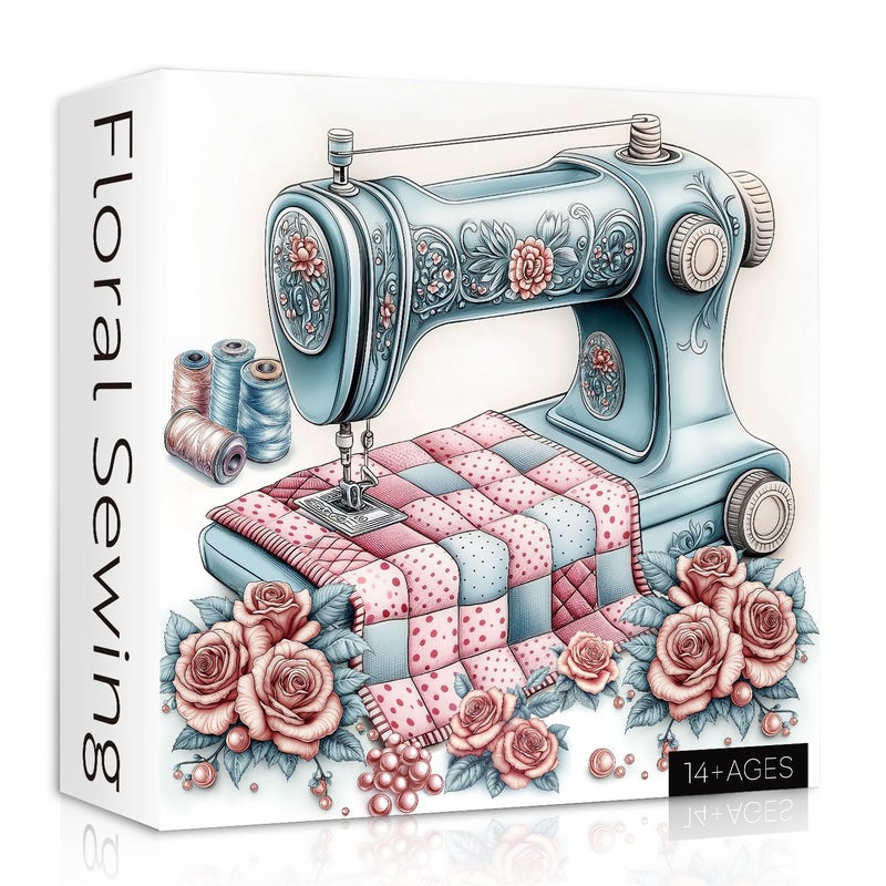 PPuzzling Vintage Sewing Machine Puzzles for Adults 1000 Pieces Retro Flower Jigsaw Puzzles Challenging Rose Puzzle as Home Wall Decor - Image 3