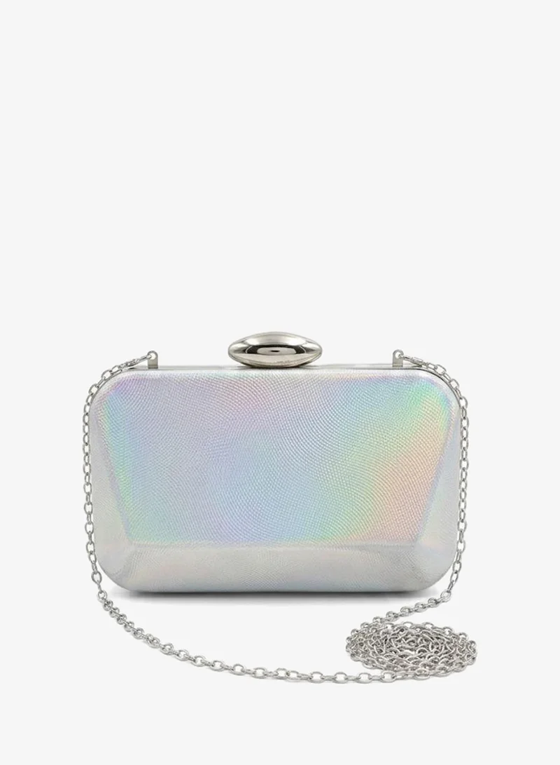 Viny BRIGHT SILVER VINY Women's Luxury Evening Clutch Bag – Elegant Evening Party Handbag, Wedding Bridal Purse, Formal Occasion Clutch with Detachable Chain for Women | Best Price UAE