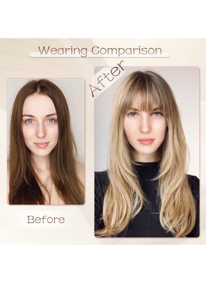 SOFEIYAN SOFEIYAN Long Brown Wigs for Women Layered Synthetic Hair Wig With Bangs Natural Wave Wig Synthetic Heat Resistant Full Wigs for Halloween Daily Party, Brown  - Image 4