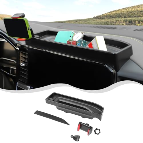 HTHE Multi-Mount Dash Phone Holder Compatible with Chevrolet Silverado 2022 2023 2024 2025, Phone Mount Storage Tray Cellphone System Kit(Model A) - Image 1