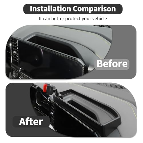 HTHE Multi-Mount Dash Phone Holder Compatible with Chevrolet Silverado 2022 2023 2024 2025, Phone Mount Storage Tray Cellphone System Kit(Model A) - Image 4