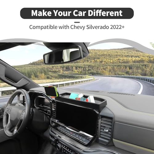 HTHE Multi-Mount Dash Phone Holder Compatible with Chevrolet Silverado 2022 2023 2024 2025, Phone Mount Storage Tray Cellphone System Kit(Model A) - Image 3
