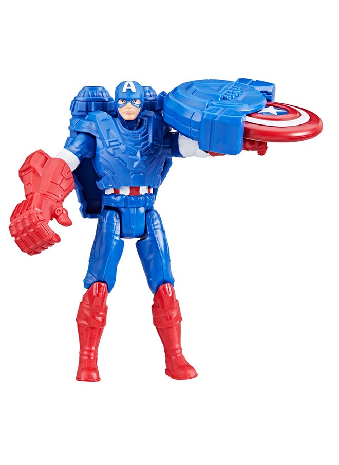 AVENGERS - Marvel Avengers Epic Hero Series Battle Gear Captain America Action Figure, 4-inch, Super Hero Toys For Kids Ages 4 and Up - Image 1