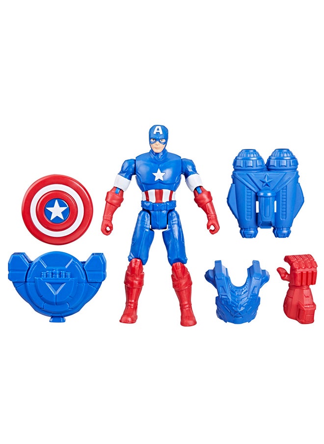 AVENGERS - Marvel Avengers Epic Hero Series Battle Gear Captain America Action Figure, 4-inch, Super Hero Toys For Kids Ages 4 and Up - Image 1