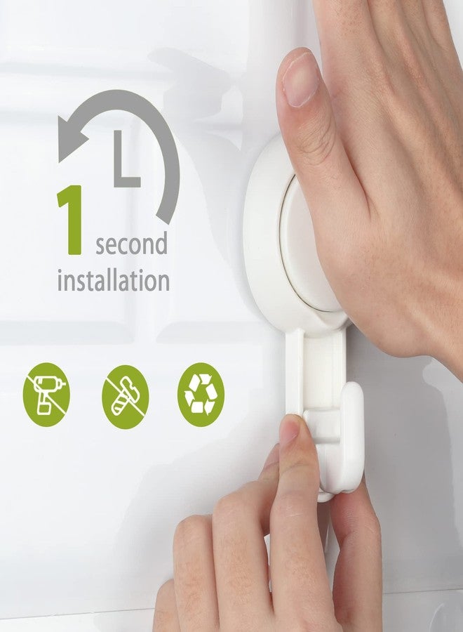 Elegear خطافات دش بمص suction من Elegear لليوفا، والروب، والمناشف، قوية التحمل (4 قطع) مقاومة للماء، خطافات شفط قابلة لإعادة الاستخدام للحمام والمطبخ - Image 3