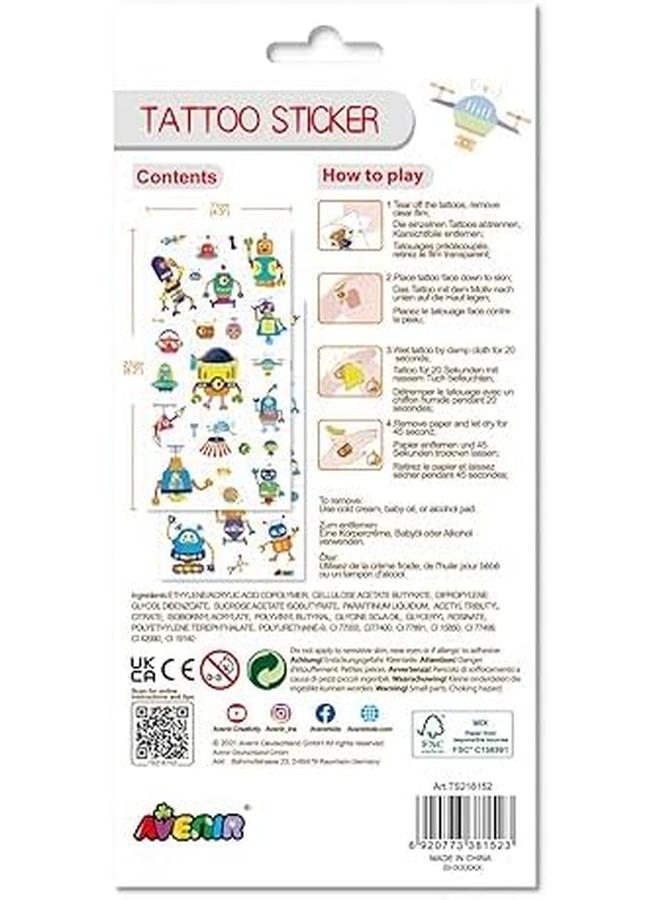 Avenir Tattoo Sticker Robot 50Pc Set Of Temporary Tattoos High Quality Water Based Ink Safe And Easy To Apply And Remove Lasts 3 5 Days For Kids 3 Plus - Image 4