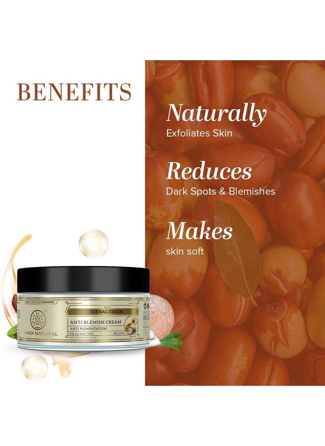 Khadi Natural - Anti Blemish Cream, 50G|Skin Exfoliating Properties| Makes Skin Soft And Smooth| Reduces Dark Spots And Pigmentation|Suitable For All Skin Types - Image 1