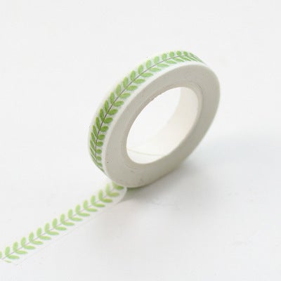 Generic Practical Fine Split Line Mini and Paper Tape Hand Account Border Decoration Fresh Narrow Edge Edition Writable Split Sticker No. 5 = Green Leaf 